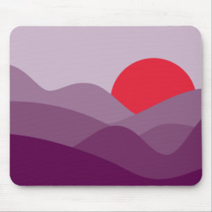 Minimalist Sun Dark Orchid Purple Mouse Mat