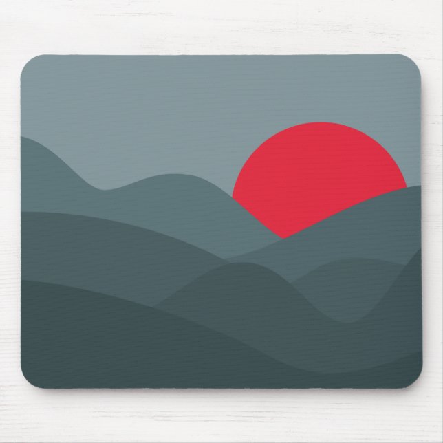 Minimalist Sun Dark Theme Mouse Mat (Front)