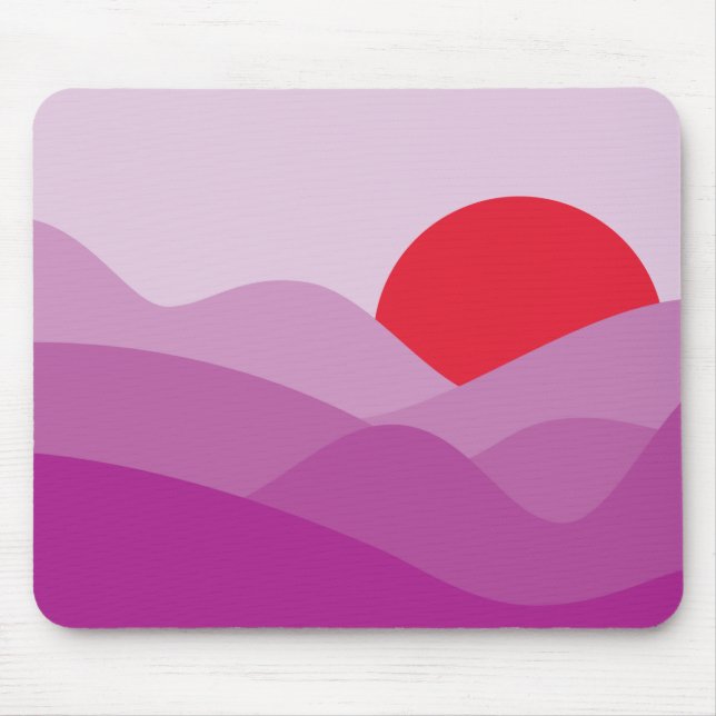Minimalist Sun Fandango Purple Mouse Mat (Front)