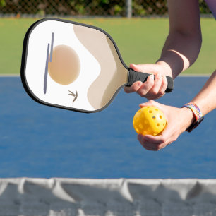 Minimalist sun, mountan and bird pickleball paddle