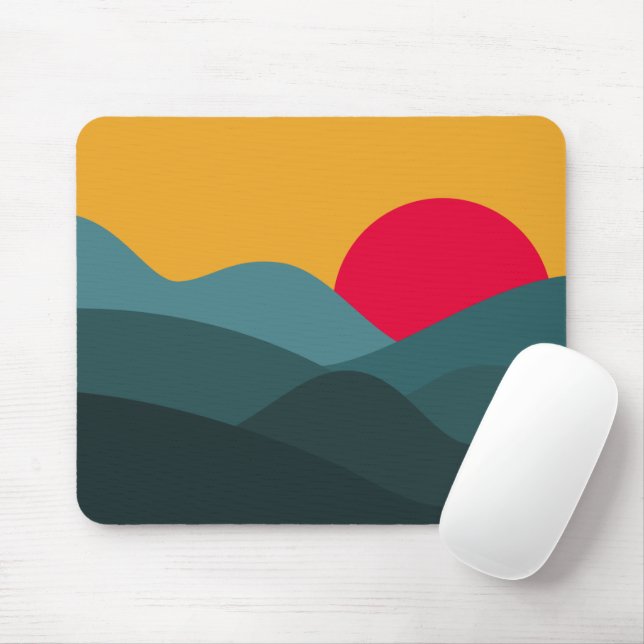 Minimalist Sun Mouse Mat (With Mouse)