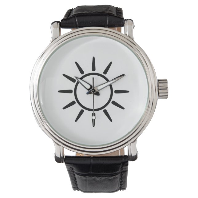Minimalist Sun Symbol Throw Pillow Watch (Front)