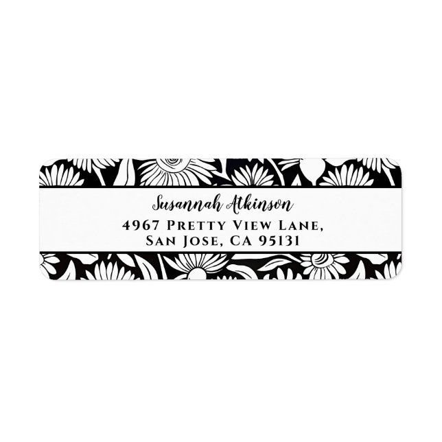 Minimalist Sunflower Black and White (Front)