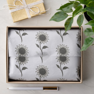 Minimalist Sunflower – Elegant Botanical Design on Tissue Paper