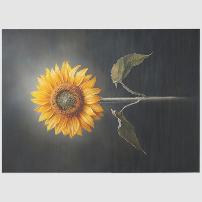 Minimalist Sunflower Painting Decoupage Tissue Paper (Front)