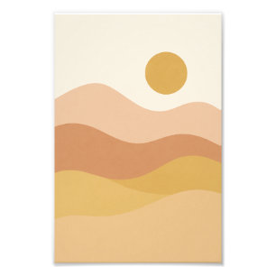 Minimalist Sunset Abstract Landscape Poster