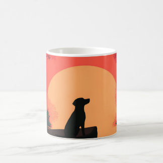 Minimalist Sunset Black Labrador Dog Coffee Mug