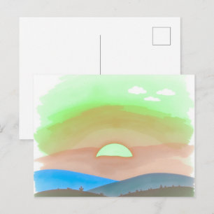 Minimalist Sunset Postcard