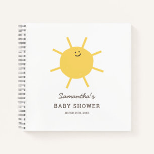 Minimalist Sunshine Baby Shower Guestbook Notebook
