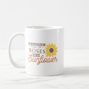 Minimalist Sunshine Positivity Sunflower Quote Coffee Mug