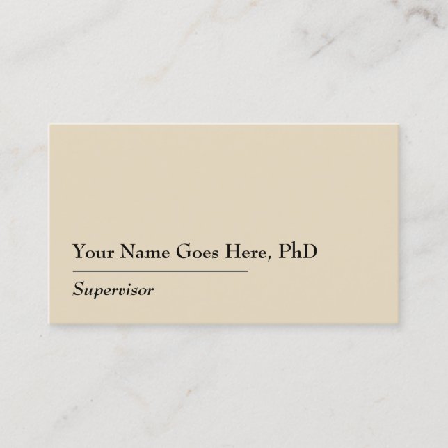 Minimalist Supervisor Business Card (Front)