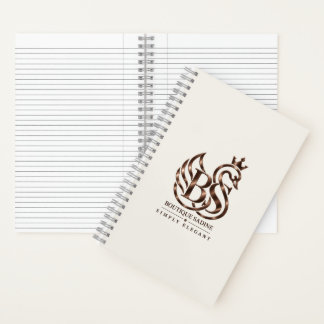 Minimalist Swan Line Art Bronze Spiral Notebook |