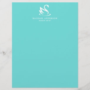 Minimalist Swan Logo on Robin Egg Blue