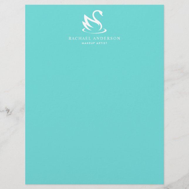 Minimalist Swan Logo on Robin Egg Blue (Front)