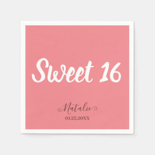 Minimalist Sweet 16 Party Napkins