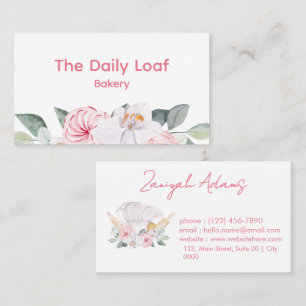 Minimalist Sweet Floral Charming Soft Ivory Pink Business Card