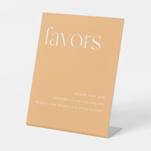 Minimalist Sweet Orange Favours Pedestal Sign