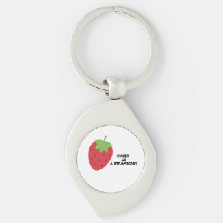 Minimalist sweet strawberry key ring