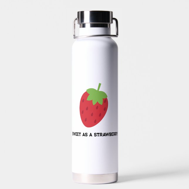 Minimalist sweet strawberry Water Bottle (Back)