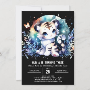 Minimalist Sweet Tiger Birthday Invitation