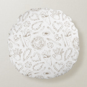 Minimalist Sweets Pattern Round Cushion