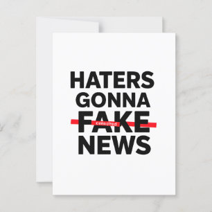 Minimalist T-Shirt Design with "Haters Gonna Fake Postcard