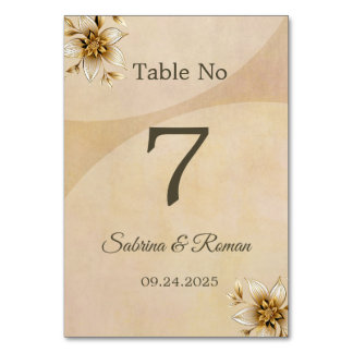 Minimalist table number