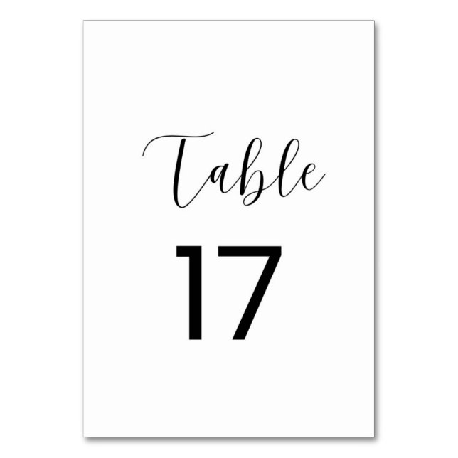 Minimalist Table Number 17 (Front)