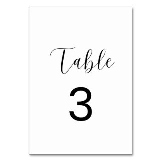 Minimalist Table Number 3 Card