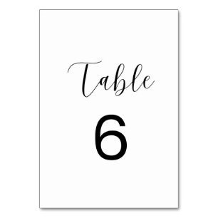 Minimalist Table Number 6 Card