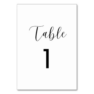 Minimalist Table Number Cards