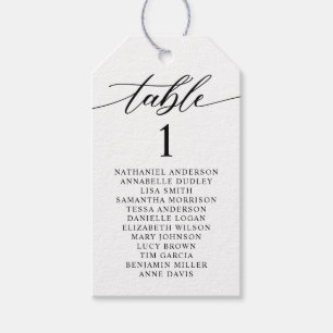 Minimalist Table Numbers Wedding Gift Tags