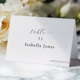 Minimalist Table Place Card with Meal Choice