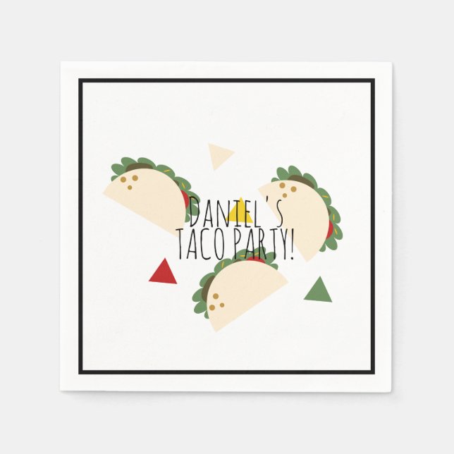Minimalist Taco Birthday Taco Fiesta Baby Shower Napkin (Front)