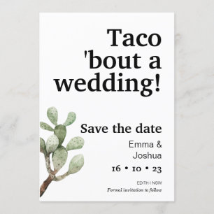 Minimalist Taco Bout A Wedding Save The Date Card
