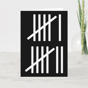 Minimalist Tally Marks Counting 67 Meme Slang 6 7  Card