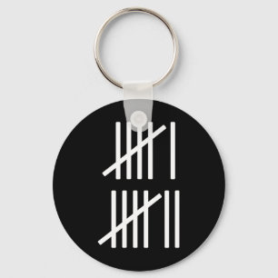 Minimalist Tally Marks Counting 67 Meme Slang 6 7  Key Ring