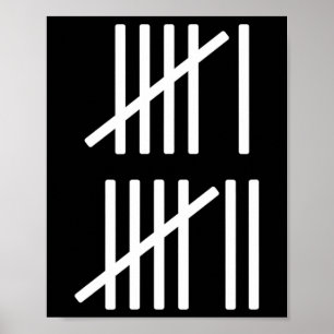 Minimalist Tally Marks Counting 67 Meme Slang 6 7  Poster