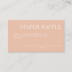 Minimalist Tan Baby Shower Diaper Raffle Enclosure Card