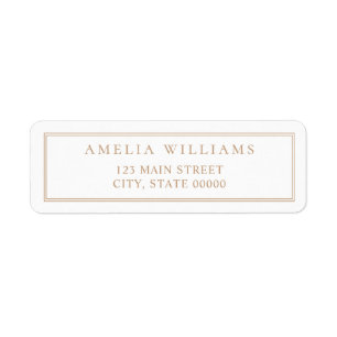 Minimalist Tan Two Border Return Address