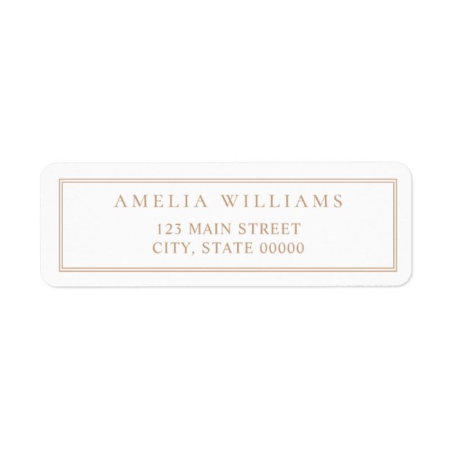 Minimalist Tan Two Border Return Address (Front)