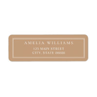 Minimalist Tan Two Border Return Address