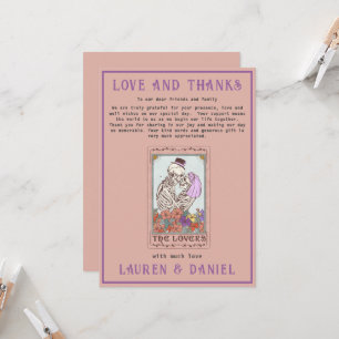 Minimalist Tarot Skeleton Couple Thank You Card