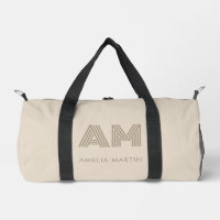 Minimalist Taupe Beige Geometric Custom Monogram