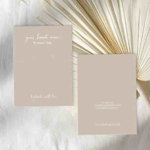 Minimalist Taupe Jewellery Earring Display Card