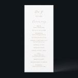 Minimalist Taupe Modern Wedding Programme<br><div class="desc">Modern wedding program with your monogram and the headers in an elegant script.</div>