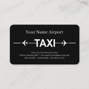 Minimalist Taxi Airplane Runway Signage Business Card