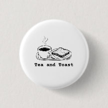 Minimalist Tea and Toast Hand Drawn Line Art