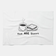 Minimalist Tea and Toast Hand Drawn Line Art