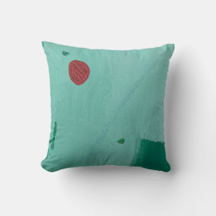Minimalist Teal Abstract Art Cushion